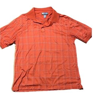 Jos. A. Bank Orange Windowpane Plaid Polo Leadbetter Golf XL